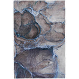 8' X 10' Navy Blue And Denim Blue Abstract Shag Washable Area Rug With UV Protection - HomeRoots - Flyclothing LLC