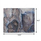 8' X 10' Navy Blue And Denim Blue Abstract Shag Washable Area Rug With UV Protection - HomeRoots - Flyclothing LLC