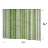 8' X 10' Green And Gray Striped Shag Washable Area Rug With UV Protection - HomeRoots - Flyclothing LLC