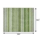 10' X 14' Green And Gray Striped Shag Washable Area Rug With UV Protection - HomeRoots - Flyclothing LLC