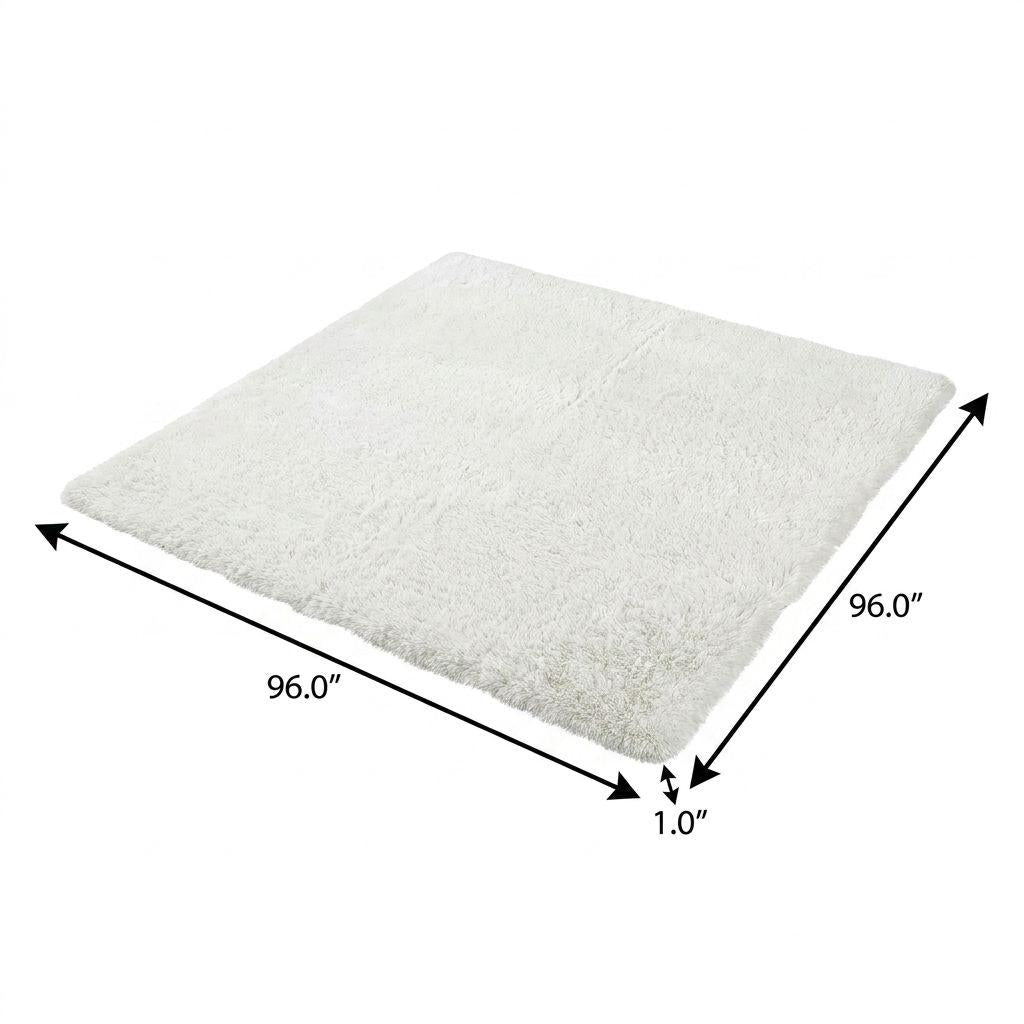 8' Peach And Gray Abstract Shag Washable Round Rug With UV Protection - HomeRoots - Flyclothing LLC
