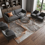 8' X 10' Peach And Gray Abstract Shag Washable Area Rug With UV Protection - HomeRoots - Flyclothing LLC