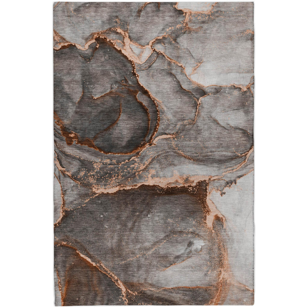 8' X 10' Peach And Gray Abstract Shag Washable Area Rug With UV Protection - HomeRoots - Flyclothing LLC