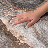 8' X 10' Peach And Gray Abstract Shag Washable Area Rug With UV Protection - HomeRoots - Flyclothing LLC