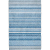 5' X 8' Blue And Gray Striped Shag Washable Area Rug With UV Protection - HomeRoots - Flyclothing LLC
