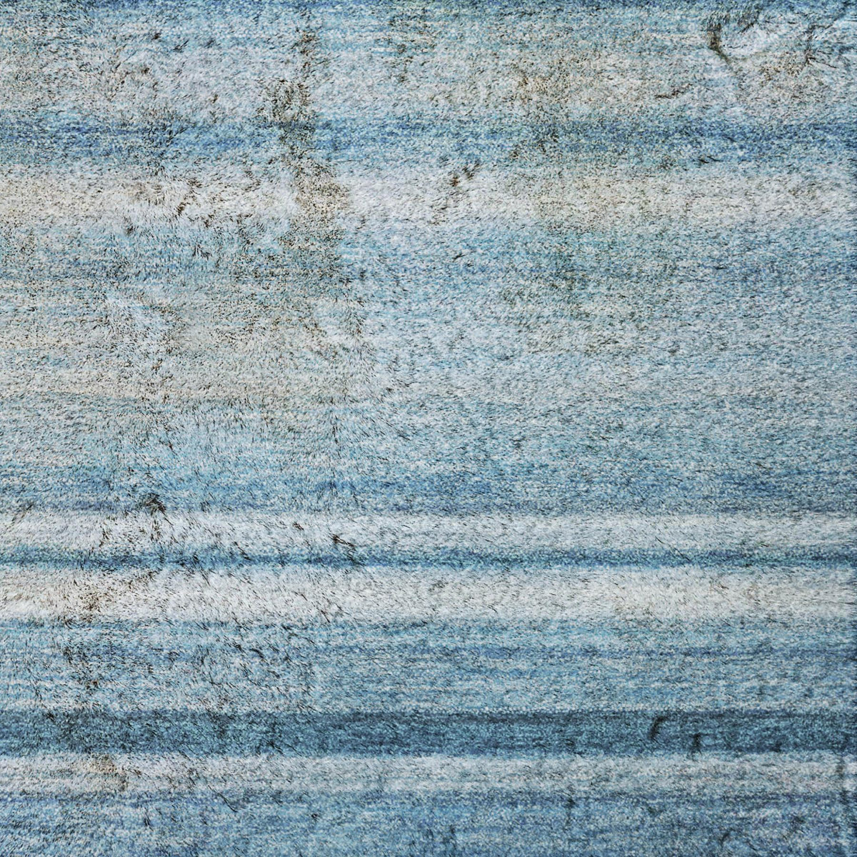 8' X 10' Blue And Gray Striped Shag Washable Area Rug With UV Protection - HomeRoots - Flyclothing LLC