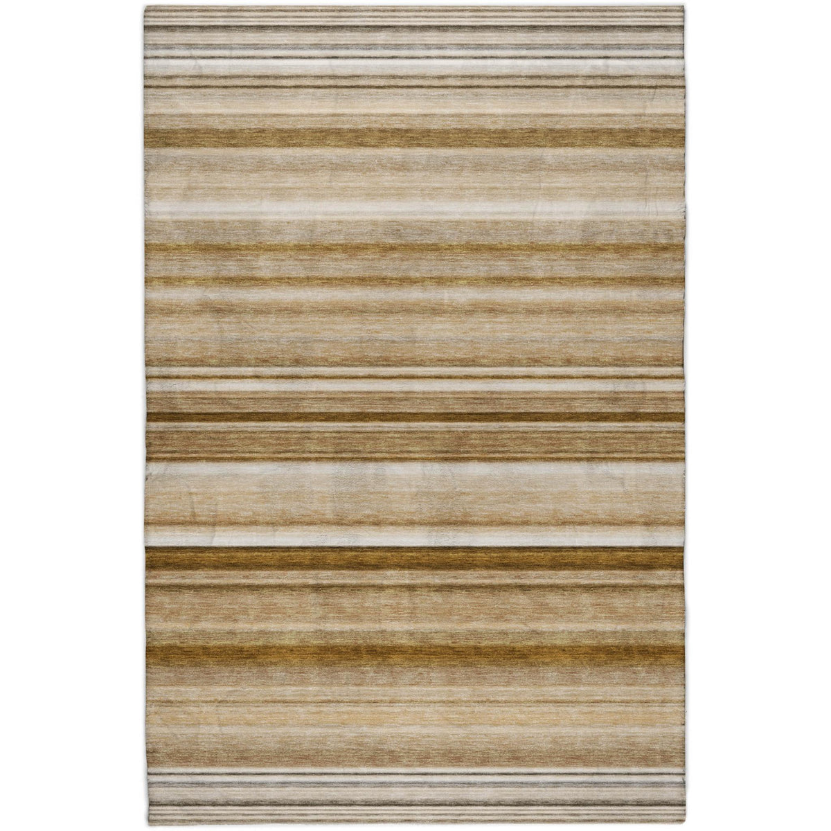 8' X 10' Chocolate And Gray Striped Shag Washable Area Rug With UV Protection - HomeRoots - Flyclothing LLC