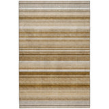 8' X 10' Chocolate And Gray Striped Shag Washable Area Rug With UV Protection - HomeRoots - Flyclothing LLC