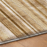 10' X 14' Chocolate And Gray Striped Shag Washable Area Rug With UV Protection - HomeRoots - Flyclothing LLC