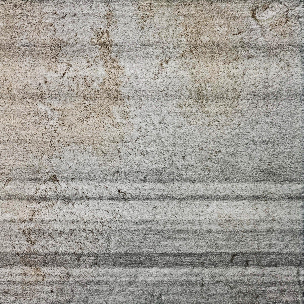 8' X 10' Gray And Ivory Striped Shag Washable Area Rug With UV Protection - HomeRoots - Flyclothing LLC