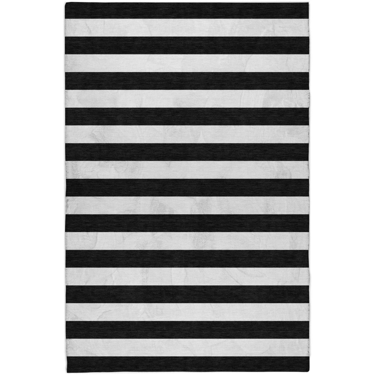 10' X 14' Black And Ivory Striped Shag Washable Area Rug With UV Protection - HomeRoots - Flyclothing LLC