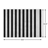 10' X 14' Black And Ivory Striped Shag Washable Area Rug With UV Protection - HomeRoots - Flyclothing LLC