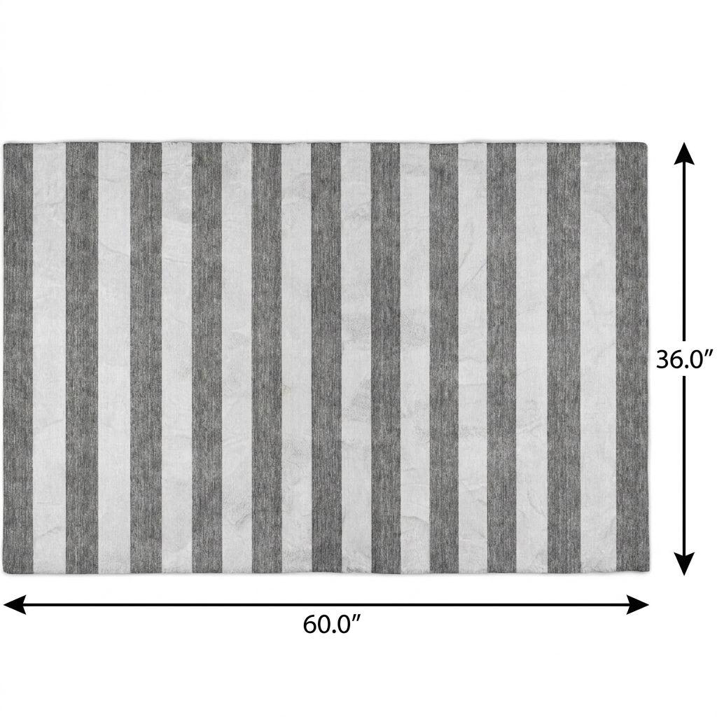 3' X 5' Charcoal And Ivory Striped Shag Washable Area Rug With UV Protection - HomeRoots - Flyclothing LLC