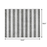 9' X 12' Charcoal And Ivory Striped Shag Washable Area Rug With UV Protection - HomeRoots - Flyclothing LLC
