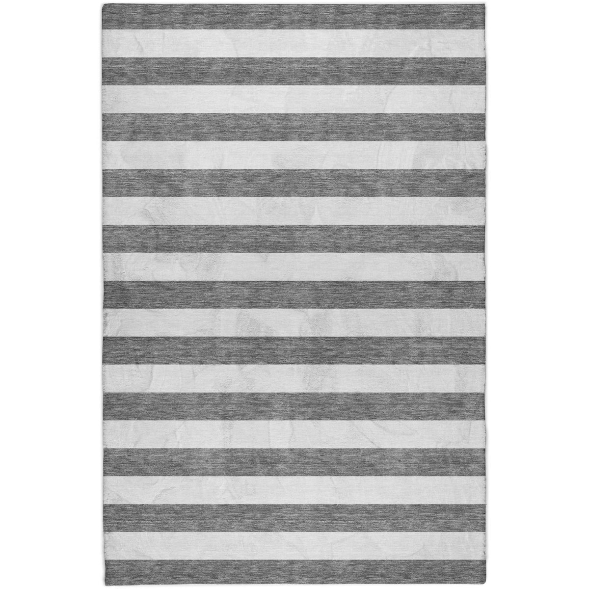 10' X 14' Charcoal And Ivory Striped Shag Washable Area Rug With UV Protection - HomeRoots - Flyclothing LLC