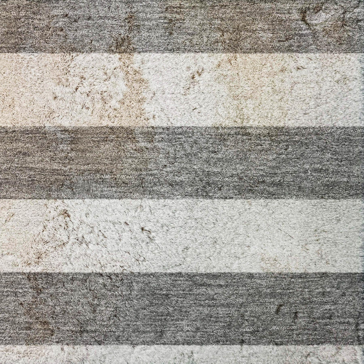 10' X 14' Charcoal And Ivory Striped Shag Washable Area Rug With UV Protection - HomeRoots - Flyclothing LLC