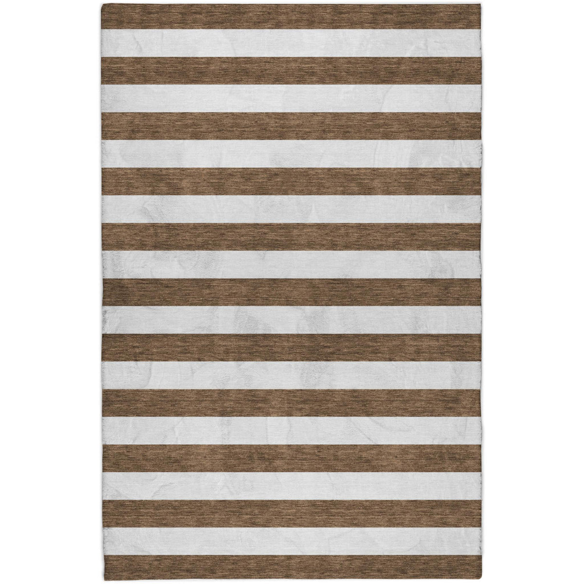 3' X 5' Chocolate And Ivory Striped Shag Washable Area Rug With UV Protection - HomeRoots - Flyclothing LLC