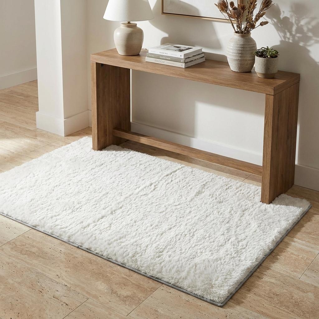 3' X 5' Gold And Ivory Striped Shag Washable Area Rug With UV Protection - HomeRoots - Flyclothing LLC
