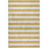 3' X 5' Gold And Ivory Striped Shag Washable Area Rug With UV Protection - HomeRoots - Flyclothing LLC