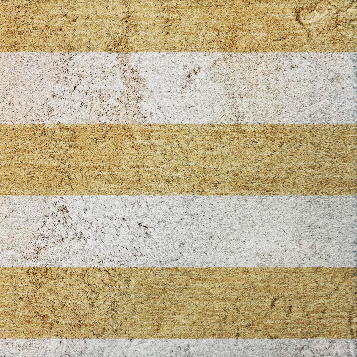 3' X 5' Gold And Ivory Striped Shag Washable Area Rug With UV Protection - HomeRoots - Flyclothing LLC