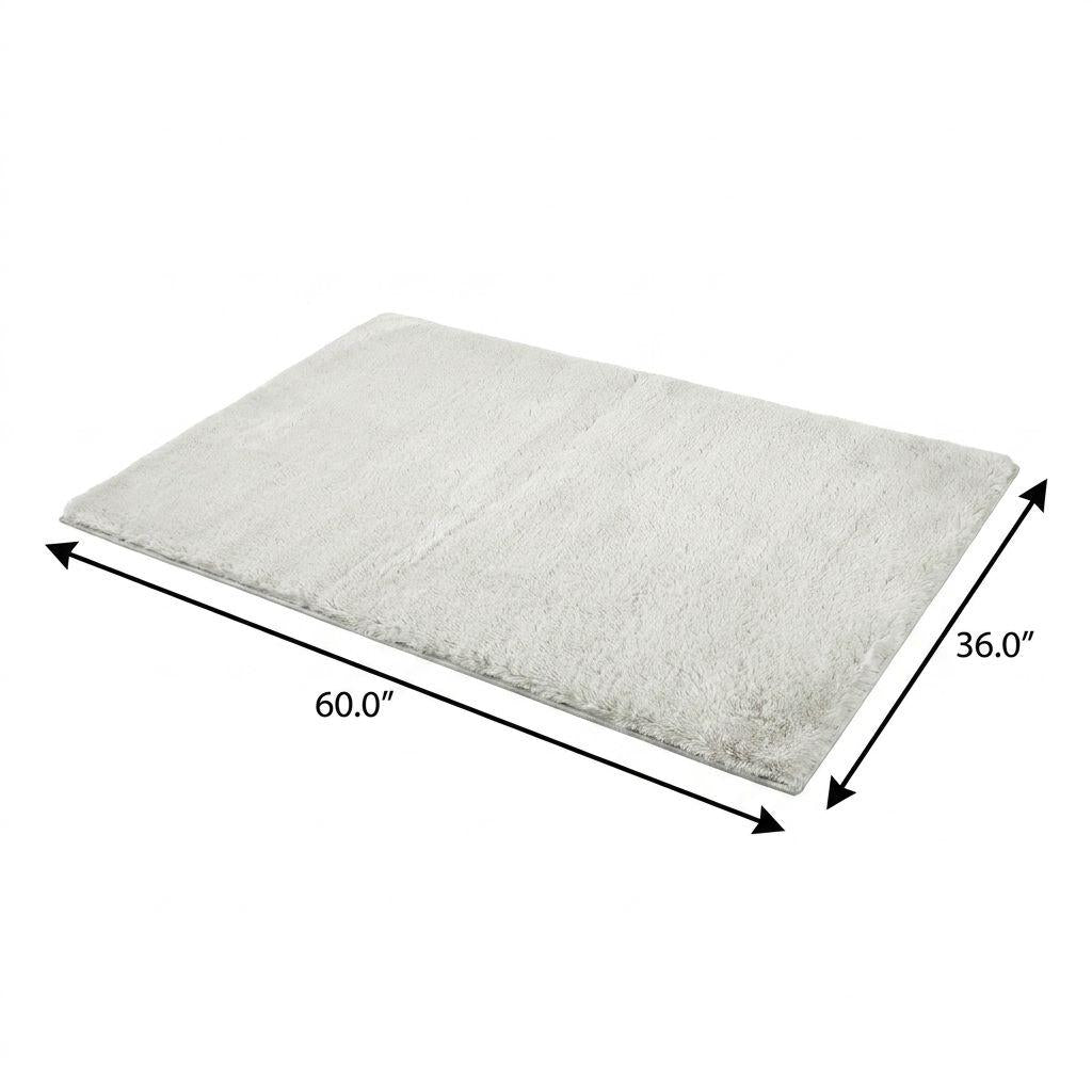 3' X 5' Gold And Ivory Striped Shag Washable Area Rug With UV Protection - HomeRoots - Flyclothing LLC