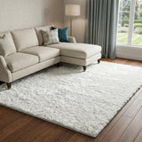 9' X 12' Gold And Ivory Striped Shag Washable Area Rug With UV Protection - HomeRoots - Flyclothing LLC