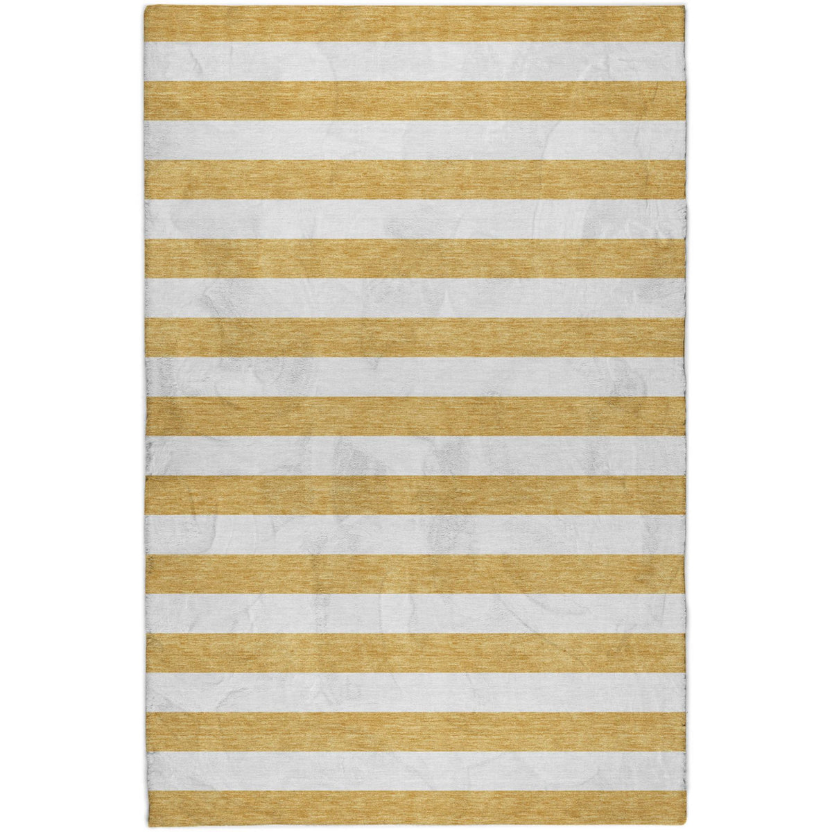 9' X 12' Gold And Ivory Striped Shag Washable Area Rug With UV Protection - HomeRoots - Flyclothing LLC