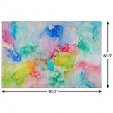 5' X 8' Blue And Teal Abstract Shag Washable Area Rug With UV Protection - HomeRoots - Flyclothing LLC