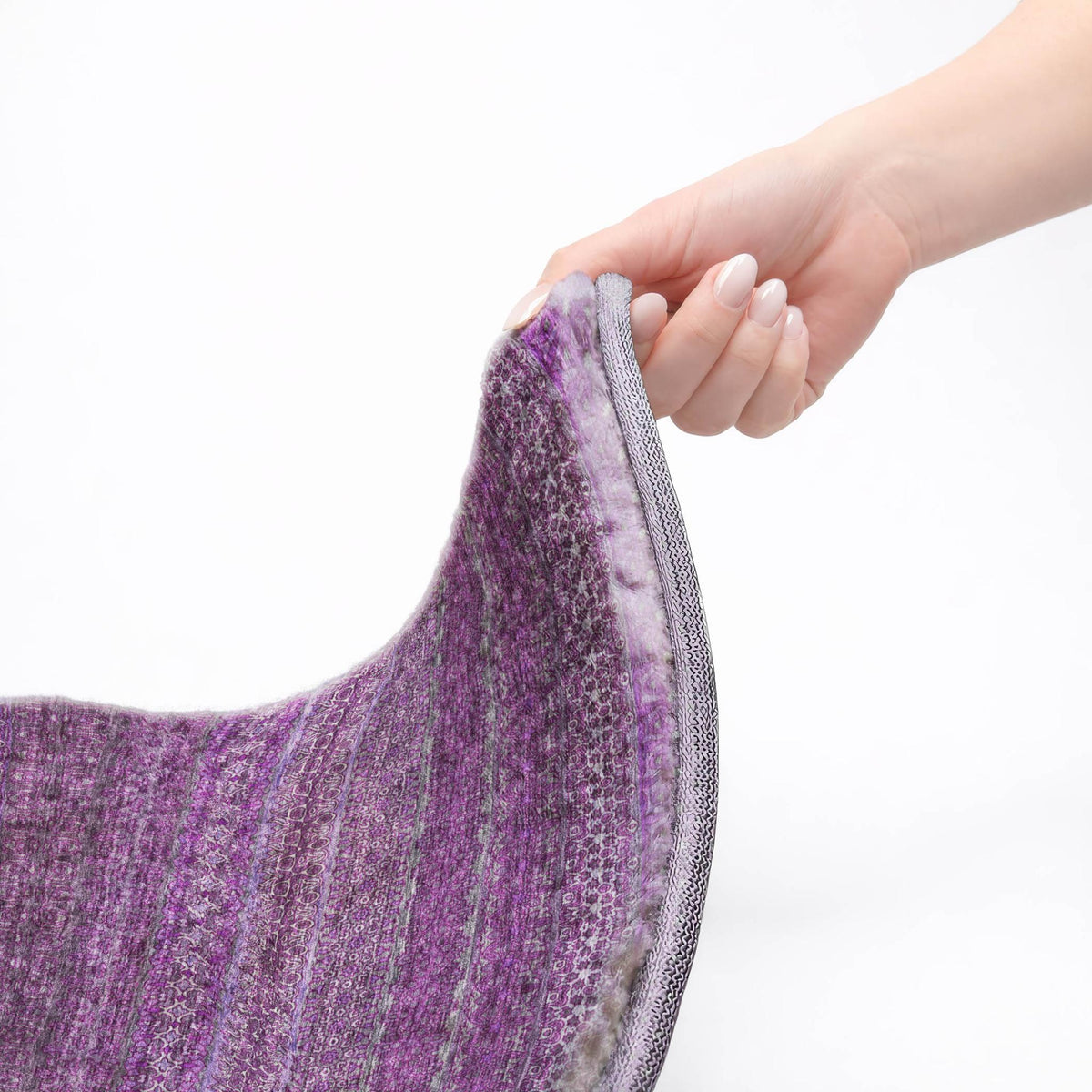 5' X 8' Eggplant And Purple Striped Shag Washable Area Rug With UV Protection - HomeRoots - Flyclothing LLC