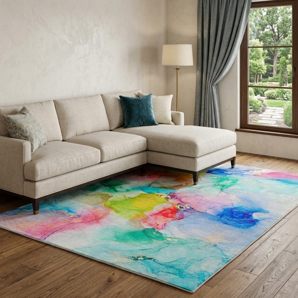 9' X 12' Blue And Teal Abstract Shag Washable Area Rug With UV Protection - HomeRoots - Flyclothing LLC