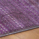 8' X 10' Eggplant And Purple Striped Shag Washable Area Rug With UV Protection - HomeRoots - Flyclothing LLC