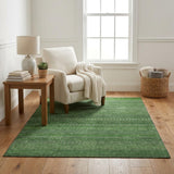 5' X 8' Fern Green And Green Striped Shag Washable Area Rug With UV Protection - HomeRoots - Flyclothing LLC