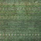 5' X 8' Fern Green And Green Striped Shag Washable Area Rug With UV Protection - HomeRoots - Flyclothing LLC
