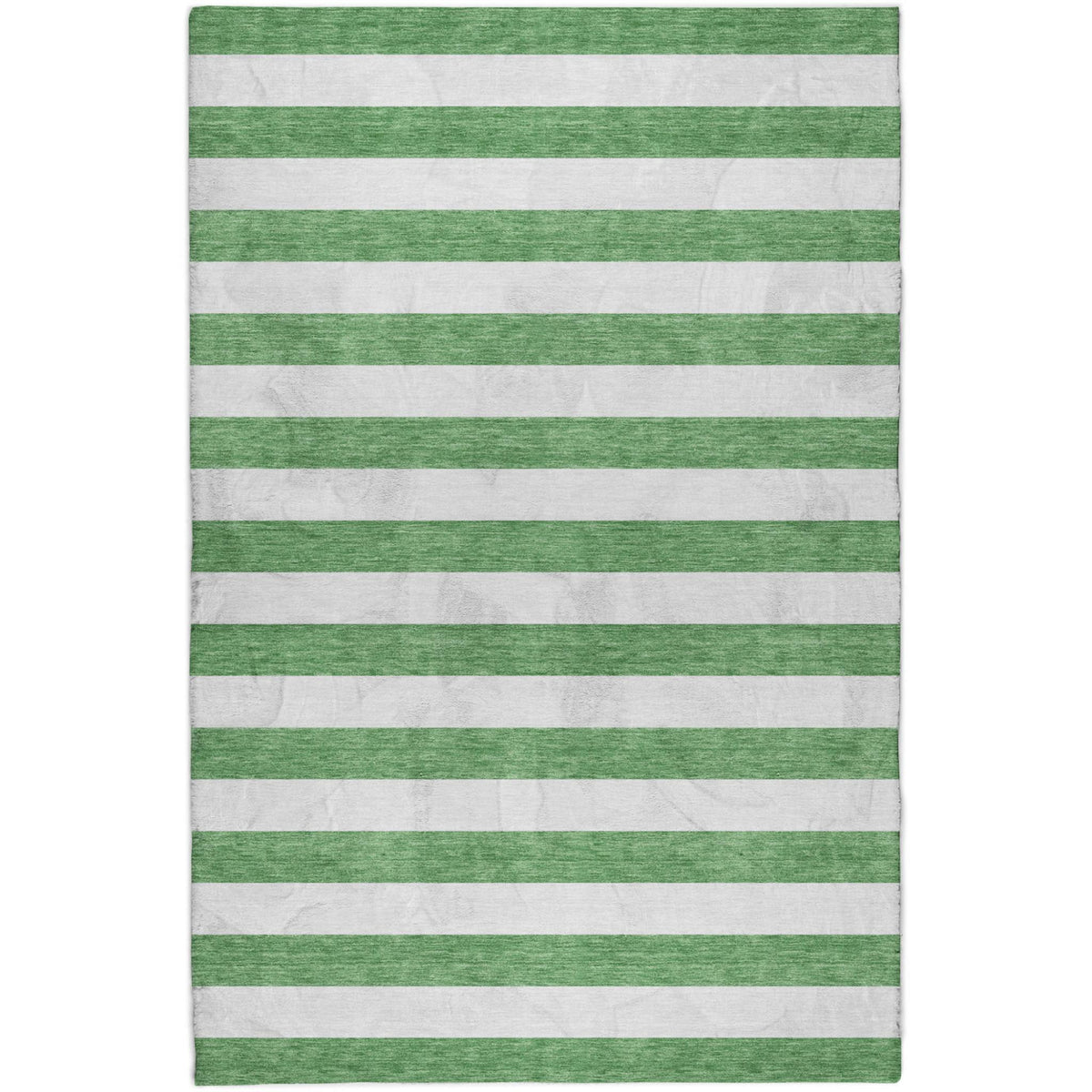 8' X 10' Green And Ivory Striped Shag Washable Area Rug With UV Protection - HomeRoots - Flyclothing LLC