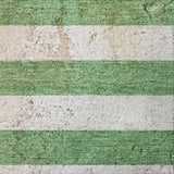 8' X 10' Green And Ivory Striped Shag Washable Area Rug With UV Protection - HomeRoots - Flyclothing LLC