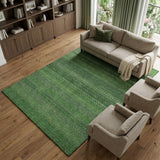 8' X 10' Fern Green And Green Striped Shag Washable Area Rug With UV Protection - HomeRoots - Flyclothing LLC