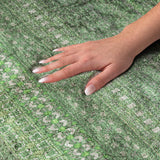 8' X 10' Fern Green And Green Striped Shag Washable Area Rug With UV Protection - HomeRoots - Flyclothing LLC