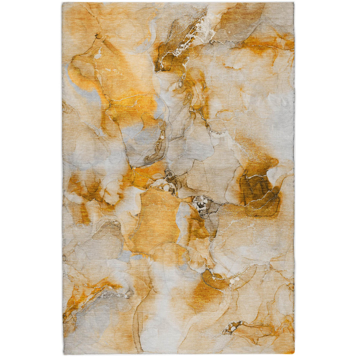 3' X 5' Orange And Copper Abstract Shag Washable Area Rug With UV Protection - HomeRoots - Flyclothing LLC
