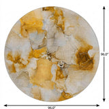 8' Orange And Copper Abstract Shag Washable Round Rug With UV Protection - HomeRoots - Flyclothing LLC