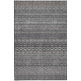 8' X 10' Gray And Charcoal Striped Shag Washable Area Rug With UV Protection - HomeRoots - Flyclothing LLC