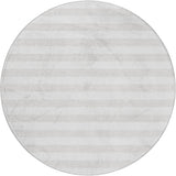 8' Ivory And Cream Striped Shag Washable Round Rug With UV Protection - HomeRoots - Flyclothing LLC
