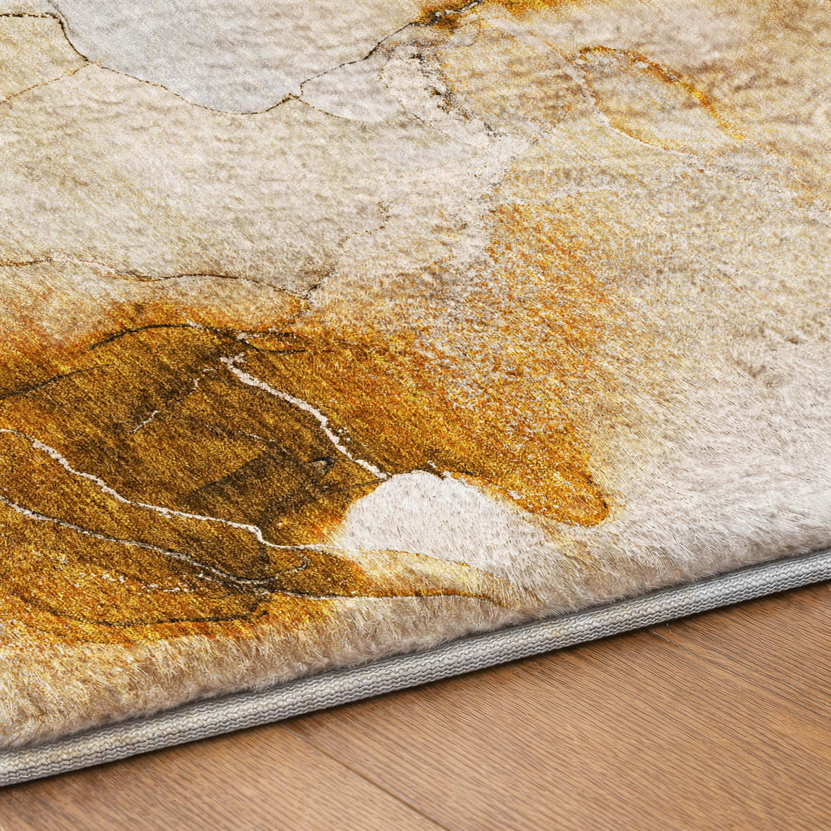 9' X 12' Orange And Copper Abstract Shag Washable Area Rug With UV Protection - HomeRoots - Flyclothing LLC