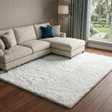 8' X 10' Ivory And Cream Striped Shag Washable Area Rug With UV Protection - HomeRoots - Flyclothing LLC