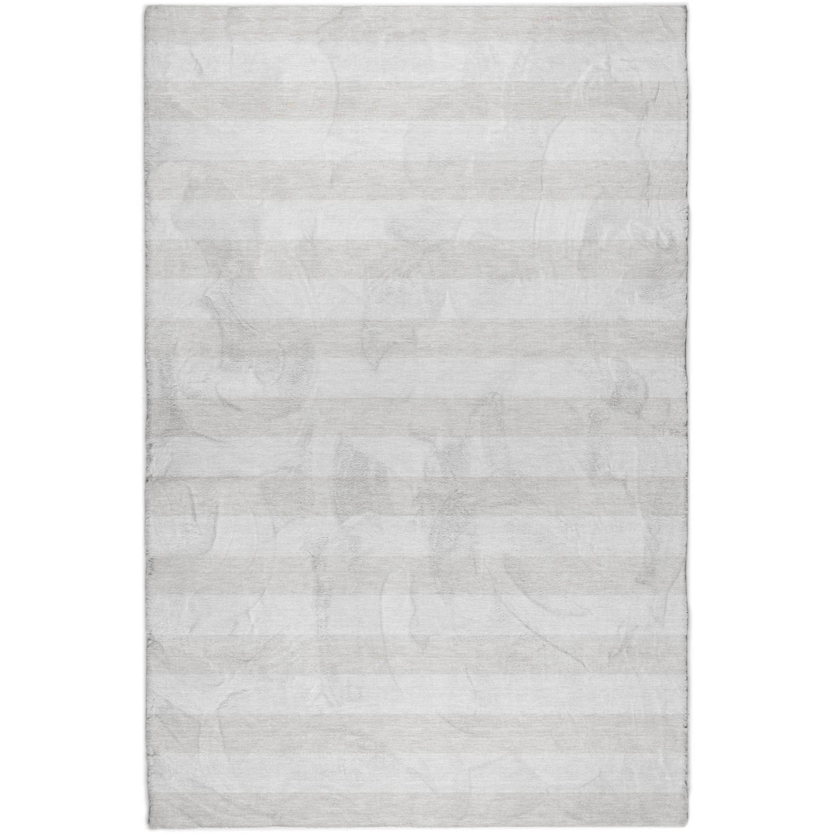 8' X 10' Ivory And Cream Striped Shag Washable Area Rug With UV Protection - HomeRoots - Flyclothing LLC