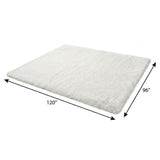 8' X 10' Ivory And Cream Striped Shag Washable Area Rug With UV Protection - HomeRoots - Flyclothing LLC