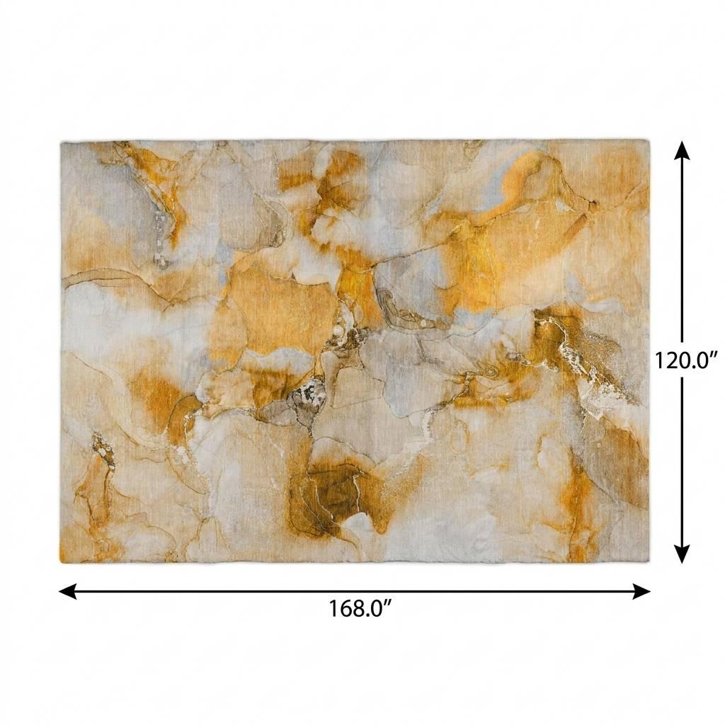 10' X 14' Orange And Copper Abstract Shag Washable Area Rug With UV Protection - HomeRoots - Flyclothing LLC