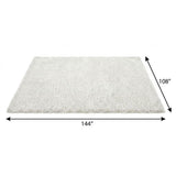 9' X 12' Ivory And Cream Striped Shag Washable Area Rug With UV Protection - HomeRoots - Flyclothing LLC