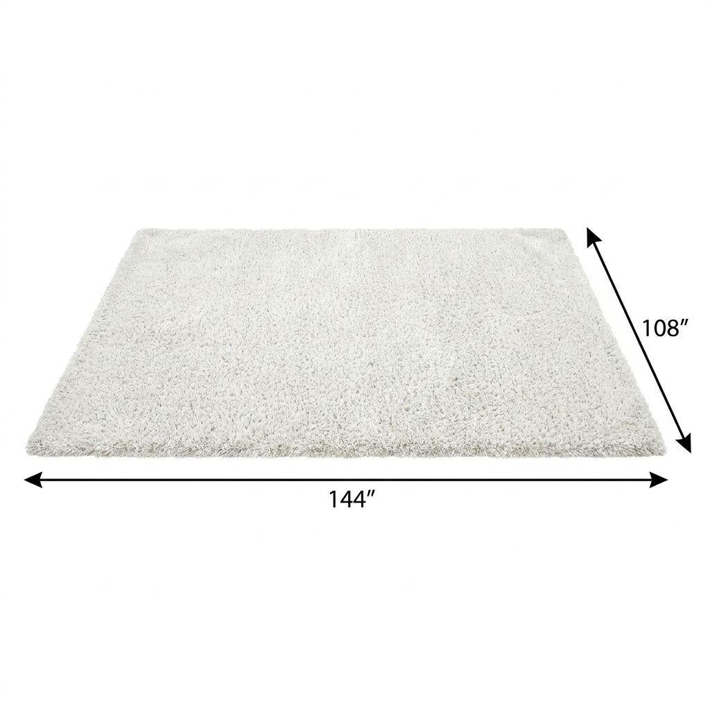 9' X 12' Ivory And Cream Striped Shag Washable Area Rug With UV Protection - HomeRoots - Flyclothing LLC