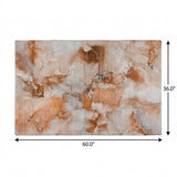 3' X 5' Orange And Terra Cotta Abstract Shag Washable Area Rug With UV Protection - HomeRoots - Flyclothing LLC