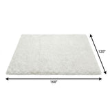 10' X 14' Ivory And Cream Striped Shag Washable Area Rug With UV Protection - HomeRoots - Flyclothing LLC